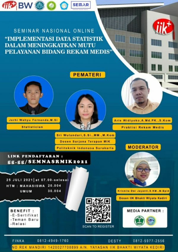 🔊WEBINAR NASIONAL BIOSTATISTIKA🔊 Implementasi Data Statistik Dalam Meningkatkan Mutu Pelayanan Di Bidang Rekam Medis