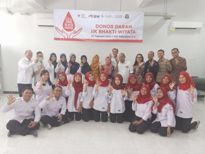UKM KSR PMI IIK BW saat menggelar acara donor darah bersama PMI Kota Kediri