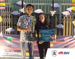 D3 Dental Technology student IIK BW won 1st place in the Mixed Doubles Badminton Competition in the 