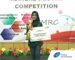 Milla Istifadhatul Mufidah D3 RMIK IIK BW student won 2nd place in Work Unit Management in the Indonesian Medical Record Competition (IMRC) organized by Apikes Citra Medika Surakarta on 17-18 March 2018.