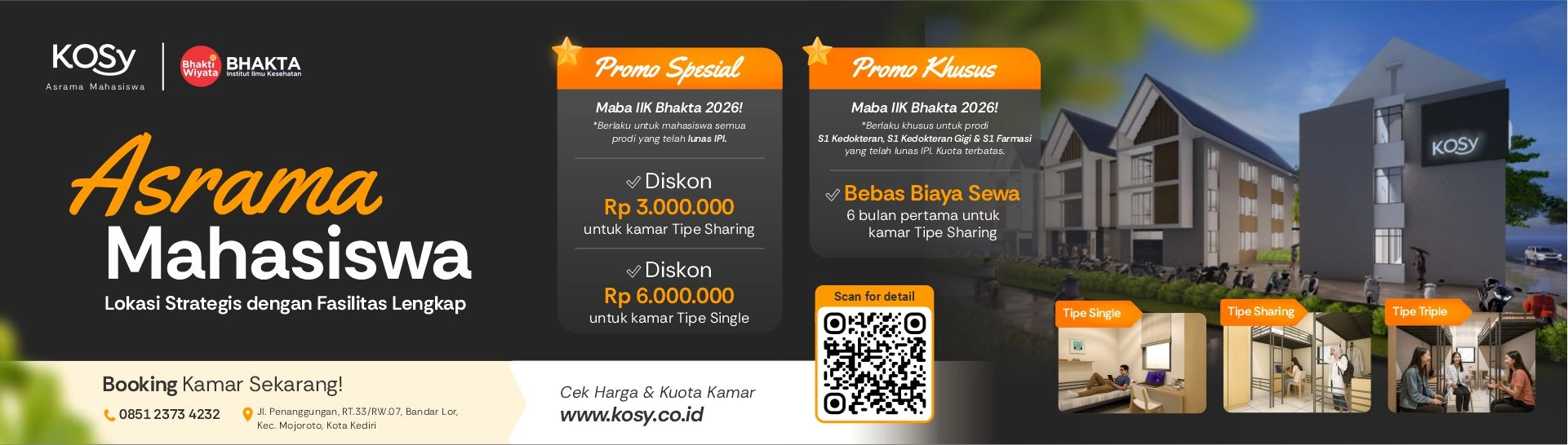 banner Asrama Mahasiswa | KOSy