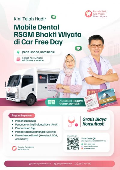 Hadir dan Ramaikan Dental Mobile RSGM Bhakti Wiyata di Car Free Day Dhoho