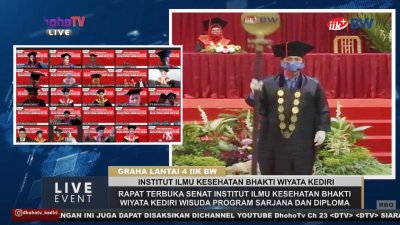 Untuk pertama kalinya IIK Bhakti Wiyata menggelar wisuda secara daring