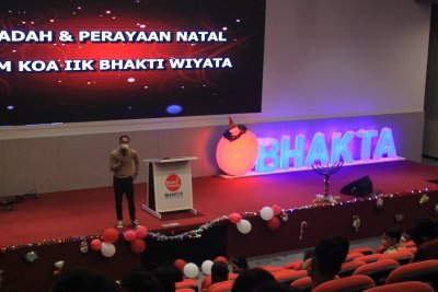 Perayaan Ibadah Natal digelar di gedung Adipadma, Sabtu (18/12/2021).