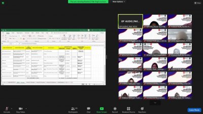 Melalui platform Zoom Meeting perwakilan ormawa dan UKM mengikuti jalannya pemaparan program kerja. 